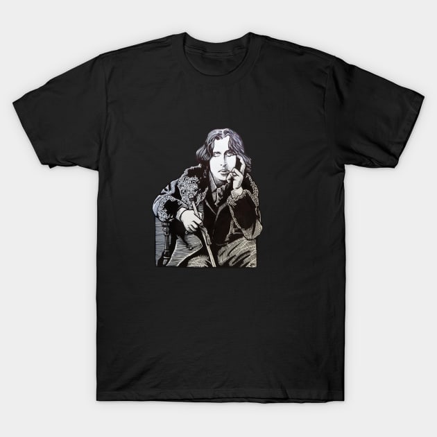 Oscar Wilde Drawing T-Shirt by AndersHoberg